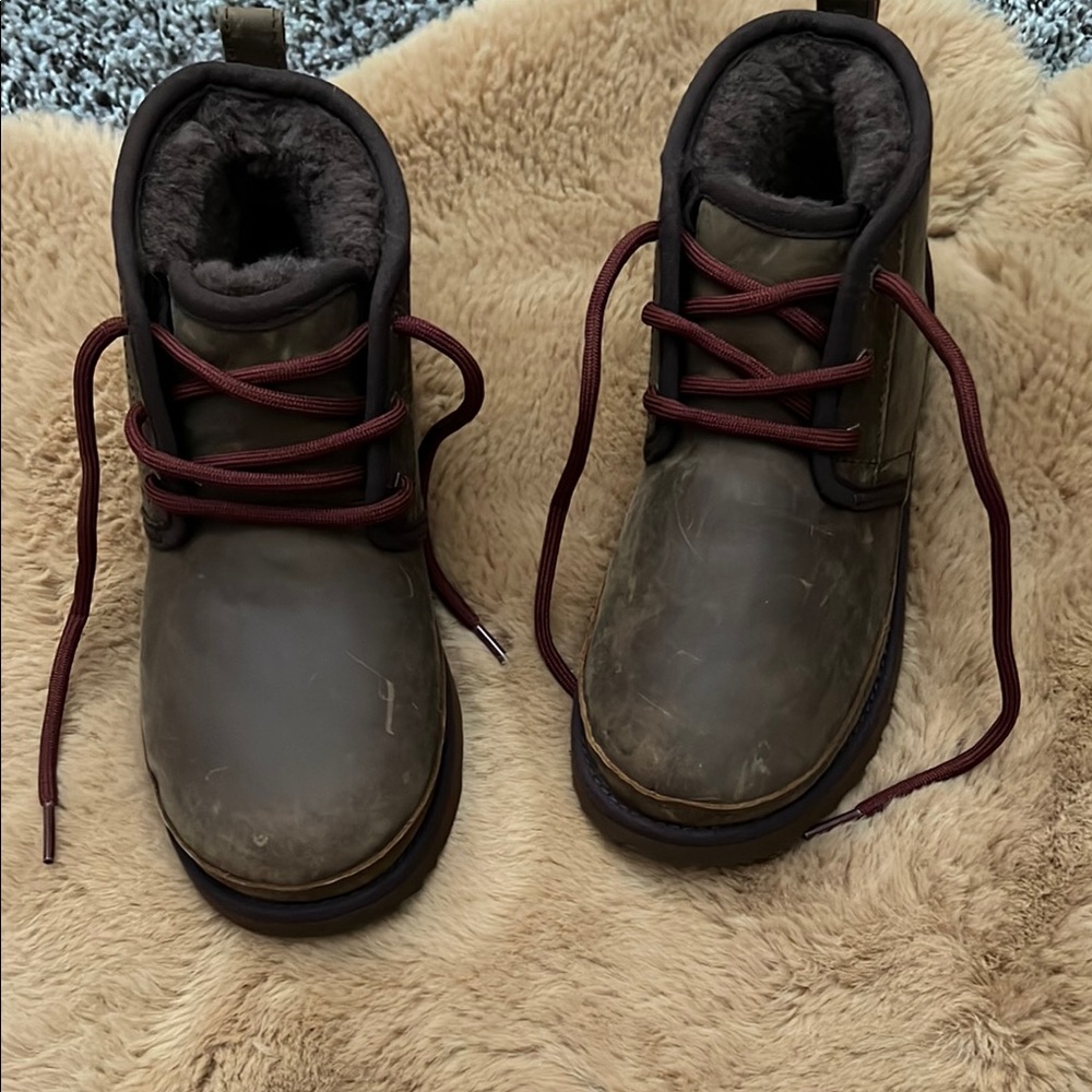 Brown and Red Ankle Boots with Warm Lining